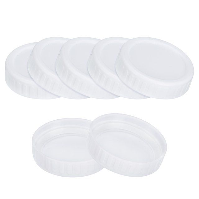 Mason Jar Lids, 10 pack Plastic Storage Lids with 10pcs Silicone Ring