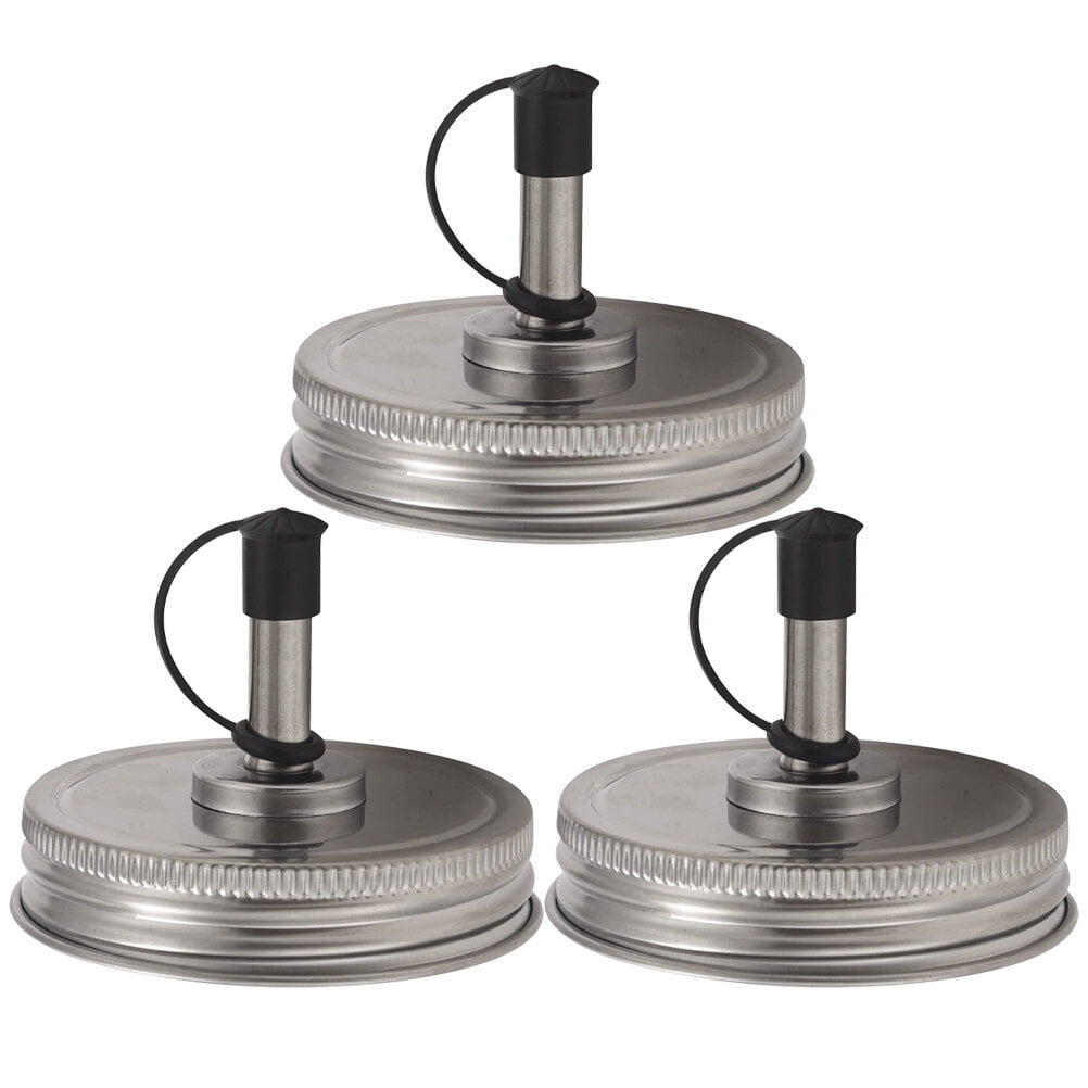 Mason Jar Lids 3 Pcs Olive Oil Pour Spout Glass with Bottle Dispenser