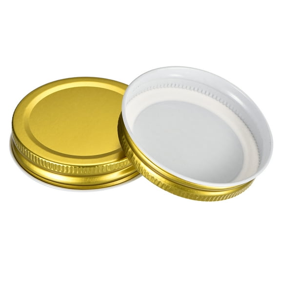 Uxcell Mason Jar Lids, Tinplate Canning Lids Wide Mouth Leak Proof Fits Storage Jars,, Gold 70 mm