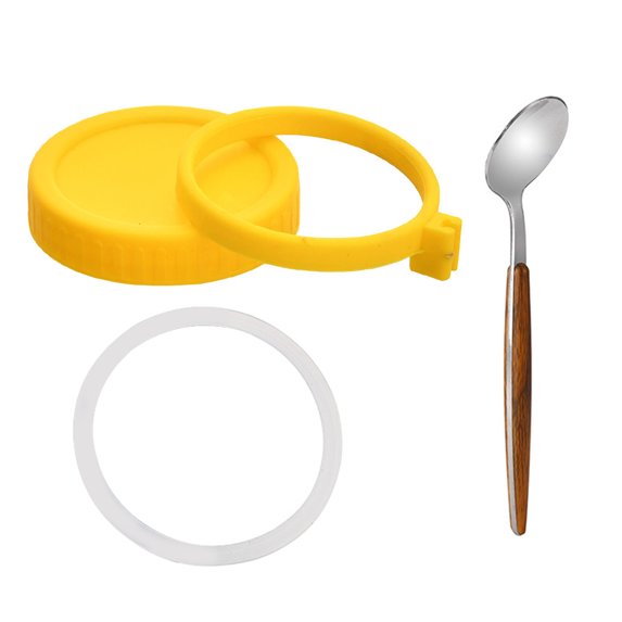 Mason Jar Lids - Colored Plastic Mason Jar Lids Regular Mouth, Leak Proof Canning Lids Covers with Silicone Rings for Ball, Kerr Jars, Reusable Jar Lid Tops Caps for Mason Canning Jars