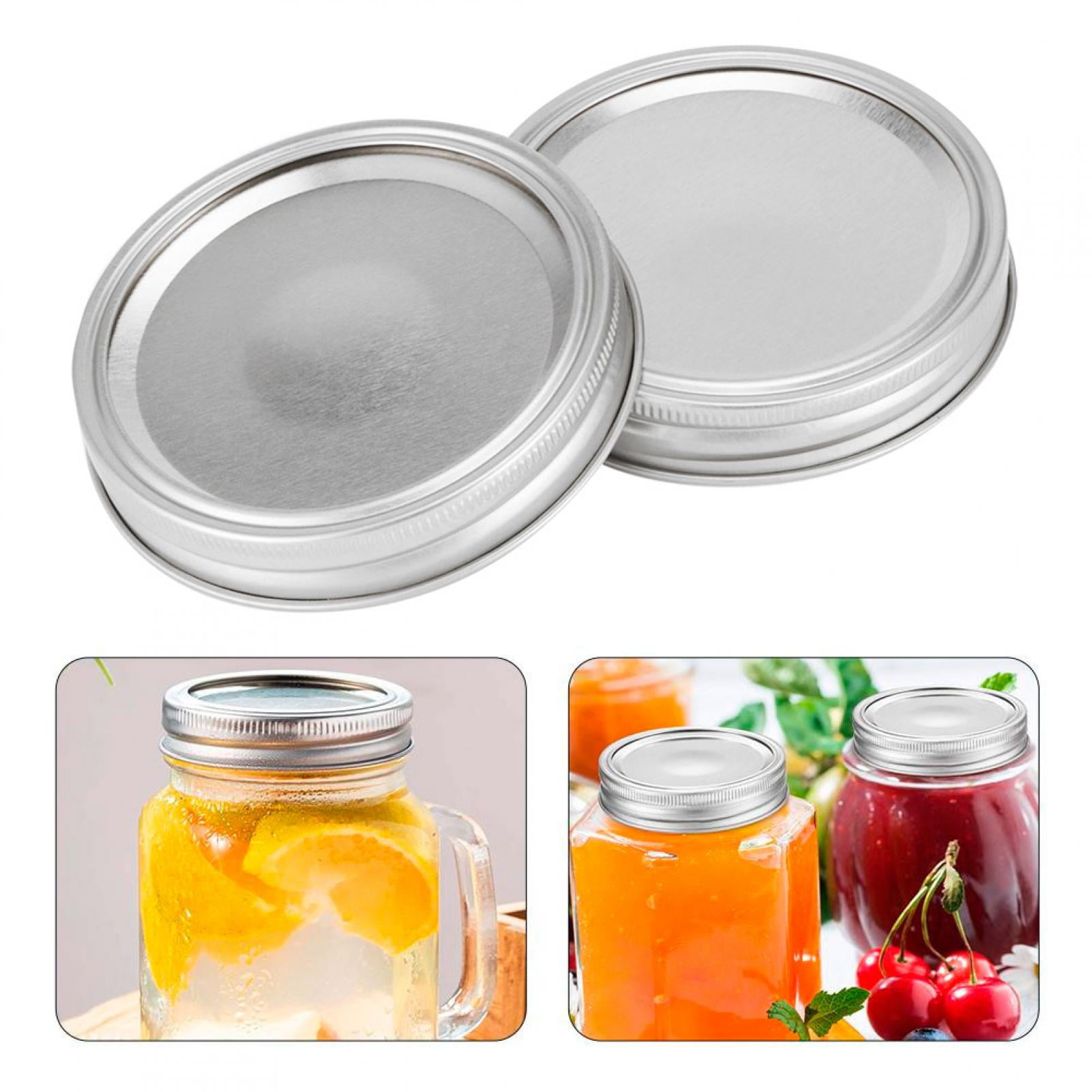 Mason Jar Lids, Regular Canning Lids with Bands, Leak Proof Secure