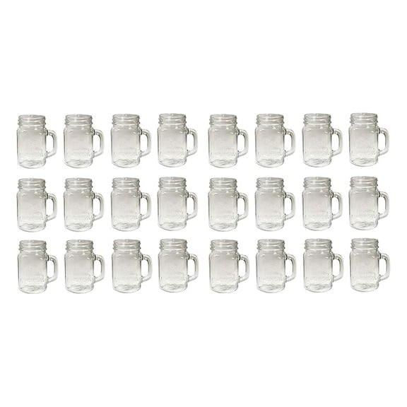 Mason Jar Mugs with Handles - 16oz Pint Glasses (24 Pack) - Regular Mouth - Glass Drinking Jars for Weddings, Parties, BBQ, Home Decor