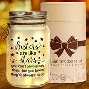 Mason Jar Night Light for Sister, Birthday Gifts for Women, Home Decoration Lights, Personalized Jar Night Light Mother's Day Christmas Gift for Sister Friendship