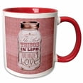 thumbnail image 1 of 3drose, Mason Jar on Burlap Print Pink - the Best Things in Life Are Made with Love - Gifts for the Cook, 11oz Two-tone Red Mug, 1 of 6