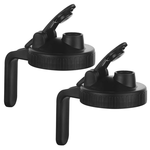 Mason Jar Pitcher Lid With Pour Spout & Handle Regular Mouth Mason Jar Lids With Flip Cap Easy Pouring Spout Airtight Leak-Proof Turns Your Mason Jar Into Pitcher- Fits 32 oz & 64 oz, Black - 2 Pack