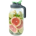 thumbnail image 1 of Mason Jar Pitcher With Pour Spout Lids & Handle 32 Oz Glass Wide Mouth Breastmilk Pitcher With Flip Cap 1 Quart For Fridge Iced Tea, Sun Tea, Juice, Coffee Lemonade Fruit Drinks Airtight Leak Proof, 1 of 6