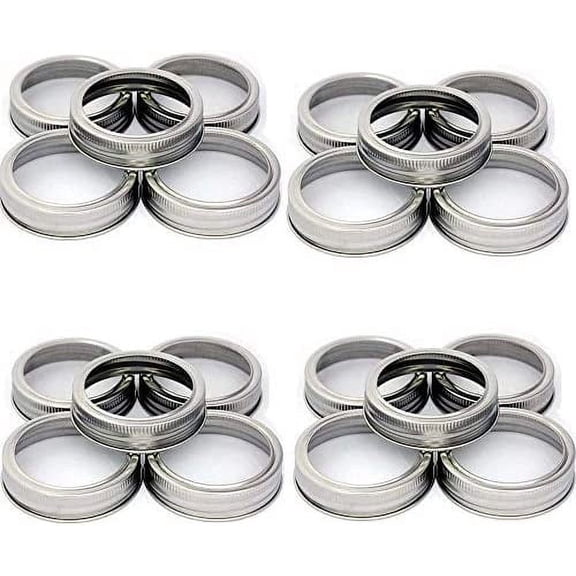 Mason Jar Replacement Rings or Durable & Rustproof Tinplate Metal Bands/Rings for Mason Jar, Canning Jars,Storage,set of 20 wide mouth,F156779