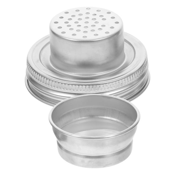 Mason Jar Shaker Lids Stainless Steel Shaker Lids For Mason Jars Spice Lid Dredge Flour Salt Sugar Peppers Cap Top For 70mm Regular Mouth Jar
