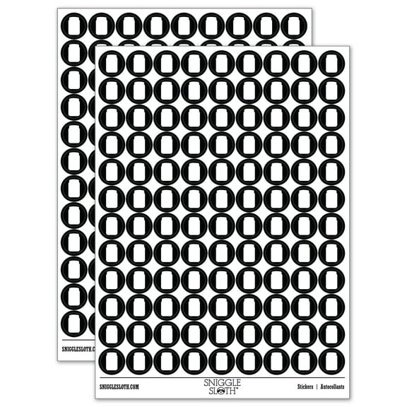 Mason Jar Solid 200+ Round Stickers - Black - Gloss Finish - 0.50" Size
