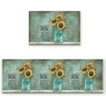 thumbnail image 1 of Mason Jar Sunflowers Kitchen Rugs and Mats Set of 2, Non Slip and Durable Comfort Floor Mat for Home Sink Laundry Office Use Nice Gift 18x30inch+18x47.2inch Vintage Style Farm Flowers, 1 of 6