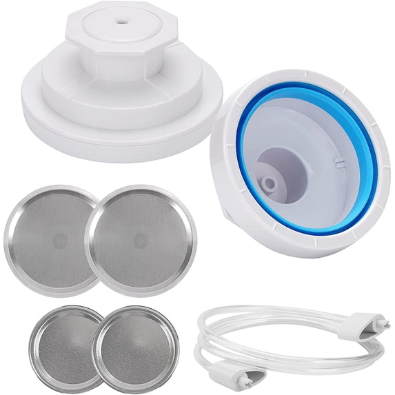 Mason Jar Vacuum Sealer Kit for FoodSaver - Food Saver Jar Sealer Attachment,Food Storage with Accessory Hose for Regular and Wide Mouth Mason Jars