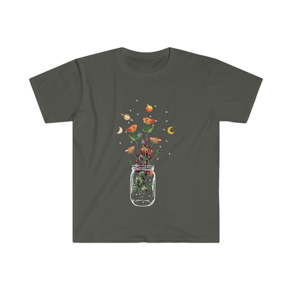 Mason Jar Wildflower Cottage core Aesthetic T-Shirt