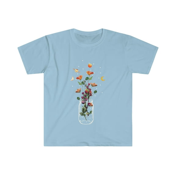 Mason Jar Wildflower Cottage core Aesthetic T-Shirt