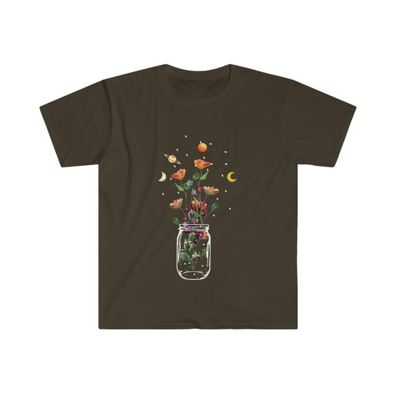 Mason Jar Wildflower Cottage core Aesthetic T-Shirt
