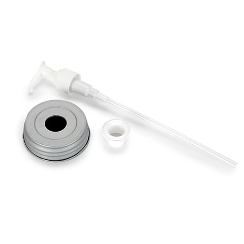 Mason Jar Zinc Lid With White Dispenser Pump