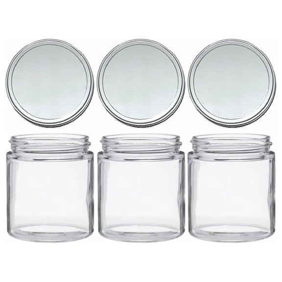 Mason Jars 16 oz Glass Extra Wide Mouth Pint Storage Jars with Lids - Silver Metal Storage Lids - Made in USA - Pint Glass Jars 16 oz with Lids