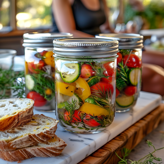 ComSaf 4 Pack 16 oz Mason Jar with Lids, Wide Mouth Glass Jars for Canning and Storage