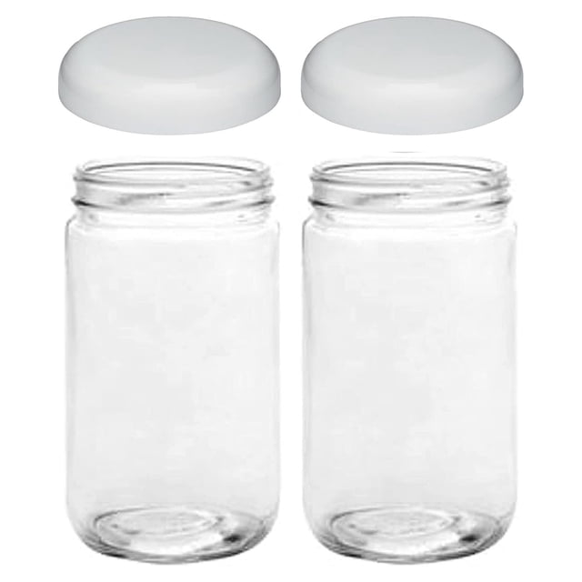 Mason Jars - 32 Oz Extra Wide Mouth Glass Jars with Lids - Quart ...