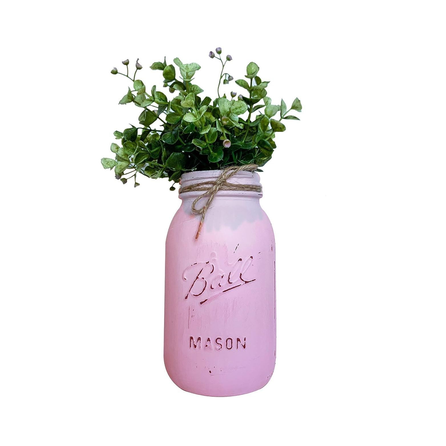 Mason Jars for Centerpieces with Flowers, Hand Painted and Distressed