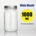 thumbnail image 1 of Mason Jars,Clear Glass Canning Jars with 86mm Wide Mouth Lids Great for cereals and Mushrooms Cultivation ,1000ml (1pcs), 1 of 2
