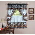 Mason Jars Cottage Style Kitchen Curtain Set, 36in Length, Window
