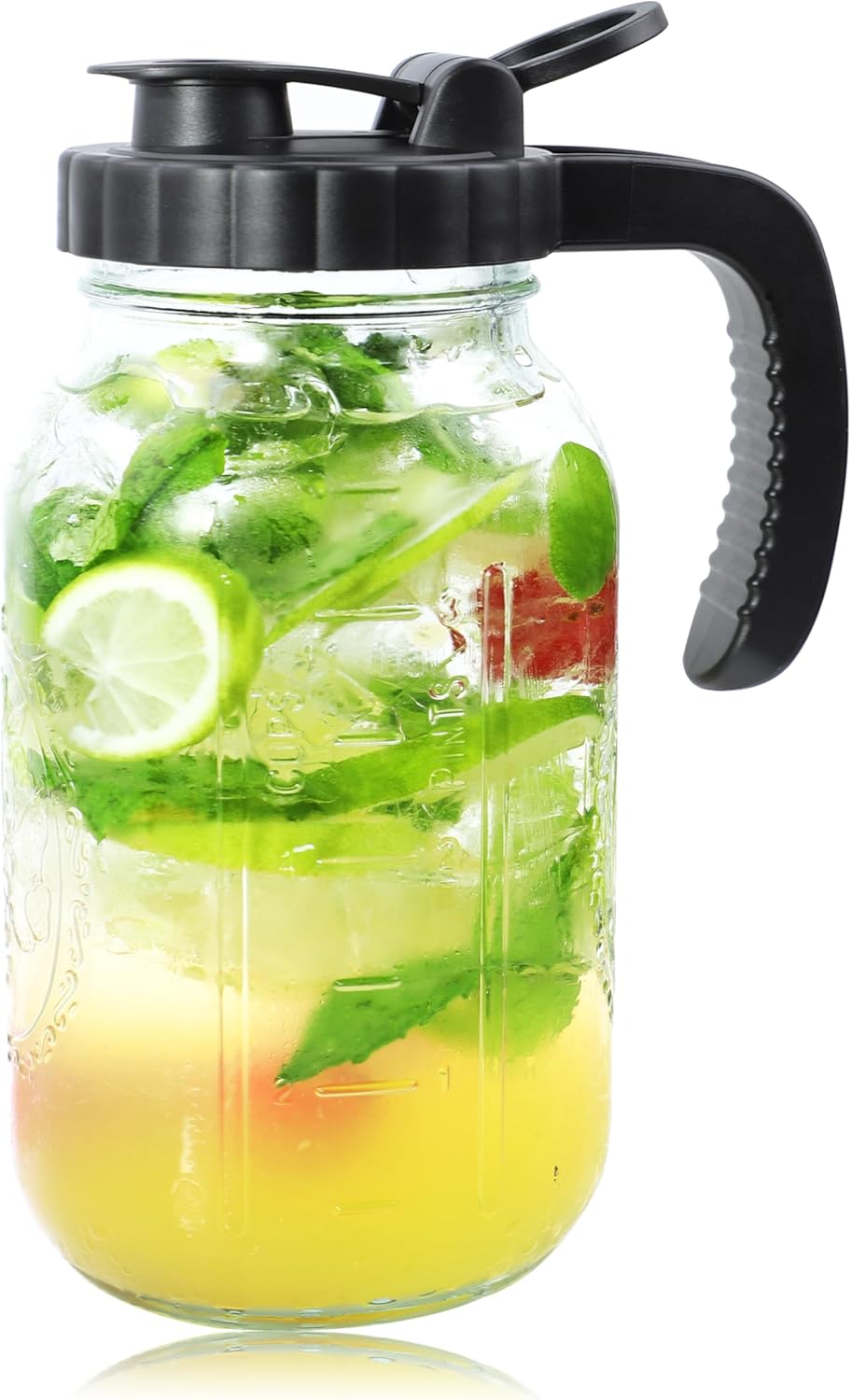 Mason Jars Pitcher 1 Quart Glass Breastmilk Pitcher With Pour Lid For