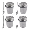 thumbnail image 1 of Jars for Overnight Oats 4 Pack 350ml Overnight Oats Jar with Spoons & Airtight Stainless Steel Lids Breakfast Pots, 1 of 8