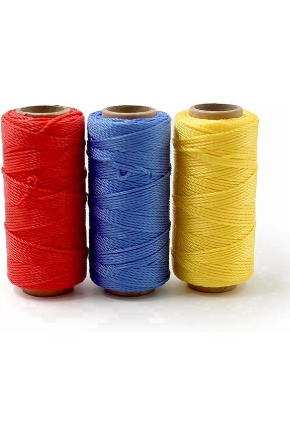 Mason Line String 260FT, 390FT, 780FT, 1500FT, 2300FT, Durable Construction Twine for Laying Bricks, Blocks, Fences in Gardening, DIY & Landscaping Projects (Set 3 Colors, 262 Ft x 3 Pcs)