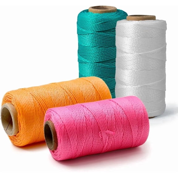 Mason Line String 260FT, 780FT, 390FT, 1500FT, 2300FT, Durable Construction Twine for Laying Bricks, Blocks, Fences in Gardening, DIY & Landscaping Projects (Set 4 Colors, 393 Ft x 4 Pcs)