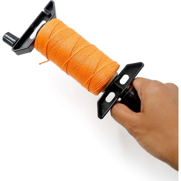 262FT Mason Line String with Handle, Durable Twisted Polypropylene Twine for Brick, Block, Fence Layout, Gardening & DIY, Orange (Orange, 262 Ft)