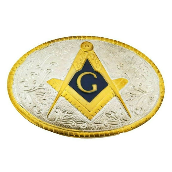 Mason Masonic Fraternal Compass Masonry Freemasonry Belt Buckle Gold Silver New