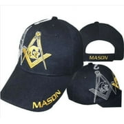 Mason Masonic Freemason IVY Shadow Black and Gold Masonic Lodge Ball Cap Hat