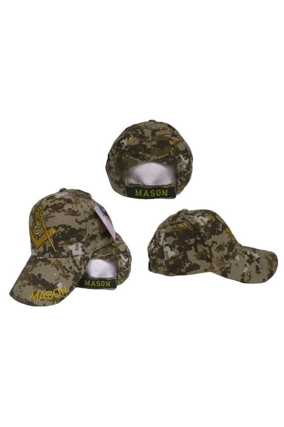 Mason Masonic Freemason Symbol ACU Camo Camouflage Embroidered Cap Hat (RUF)