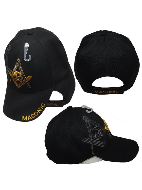 Mason Masonic (Grey Shadow) Black / Gold Masonic Lodge Ball Cap