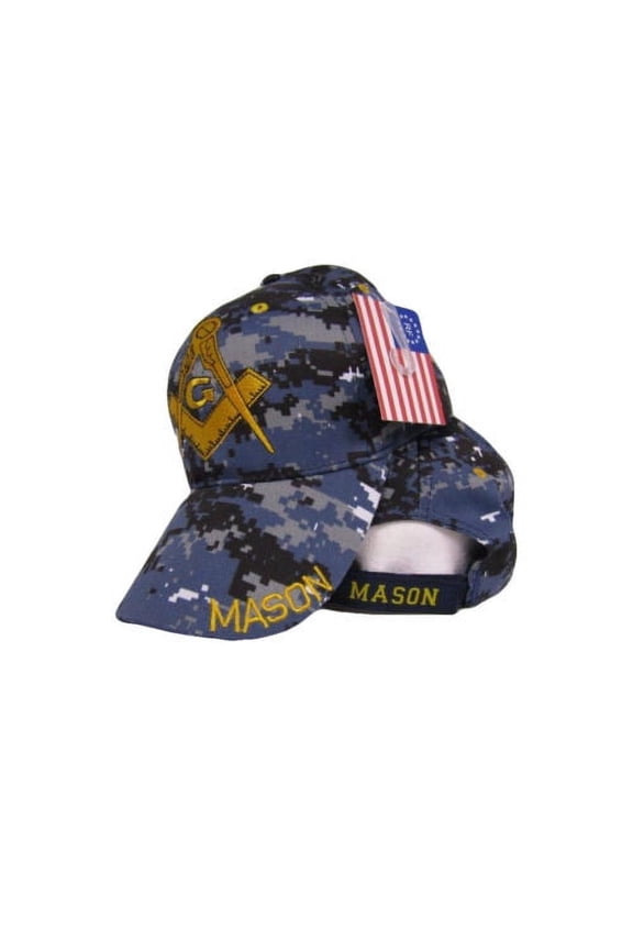Mason Masonic Symbol Blue ACU Camo Camouflage Embroidered Cap Hat