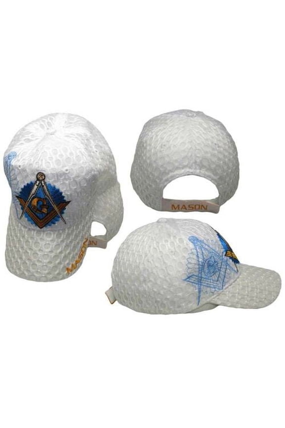 Mason Masons Masonic White Shadow Trucker Mesh Texture Cap Hat