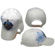 Mason Masons Masonic White Shadow Trucker Mesh Texture Cap Hat