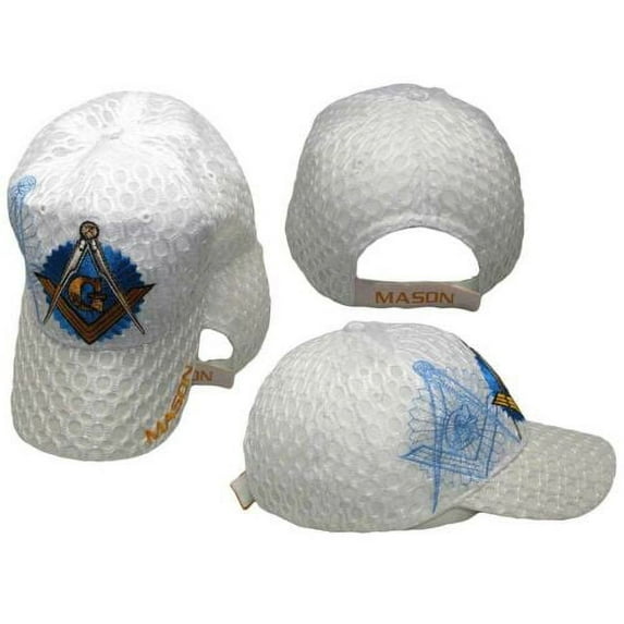 Mason Masons Masonic White Shadow Trucker Mesh Texture Cap Hat