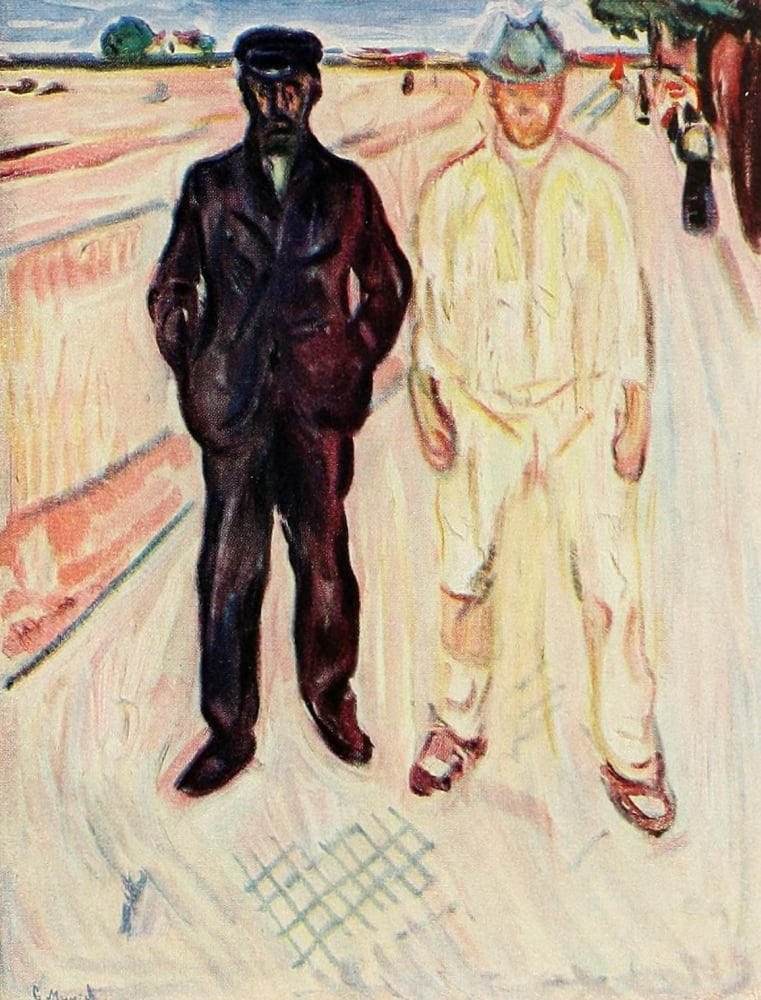 Mason & Mechanic 1908 Canvas Art - Edvard Munch (24 x 36)