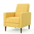 thumbnail image 1 of Mason Mid Century Modern Button Tufted Recliner, Muted Yellow and Dark Espresso, 1 of 10