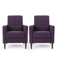 thumbnail image 1 of Mason Mid Century Modern Tufted Pushback Recliners, Set of 2, Muted Purple and Dark Espresso, 1 of 10