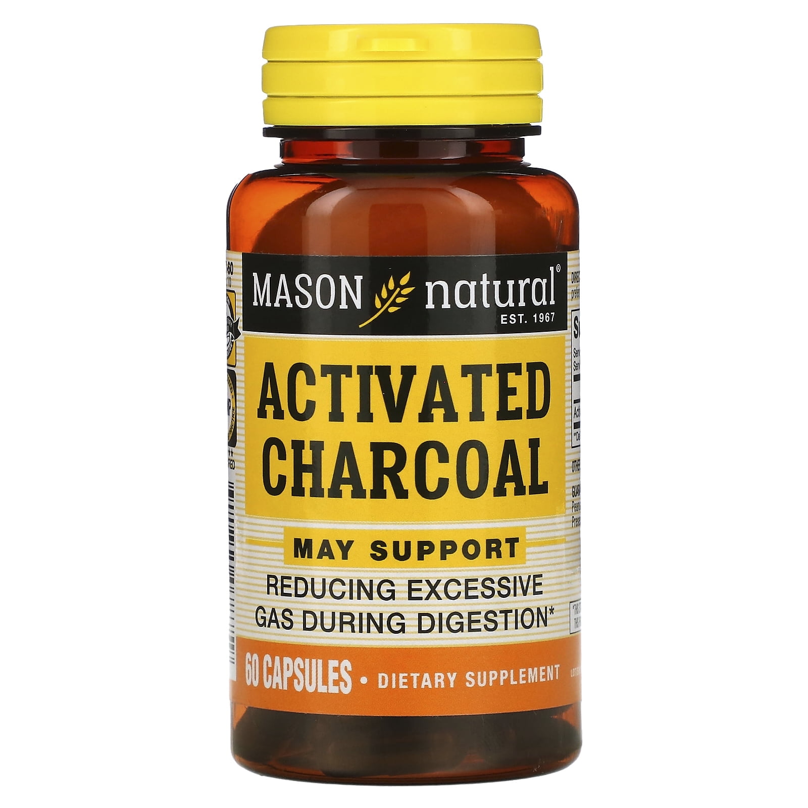 Mason Natural Activated Charcoal 520 mg 60 Caps