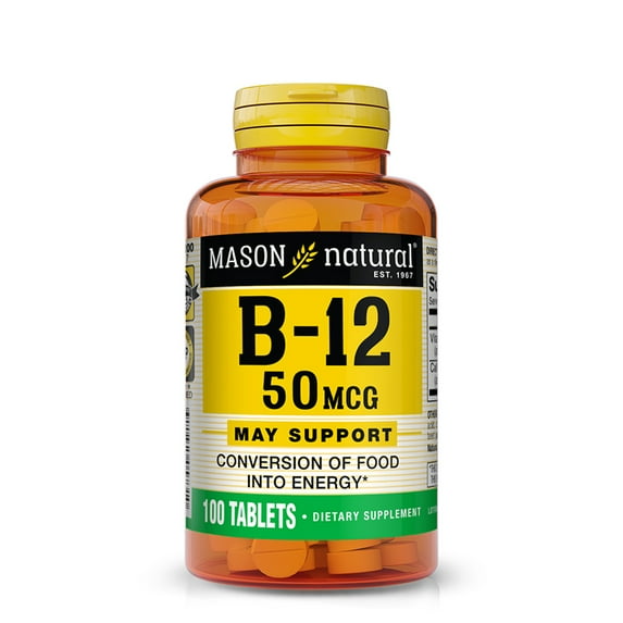 Mason Natural Vitamin B12 50 mcg, Conversion of Food into Energy, 100 Tablets