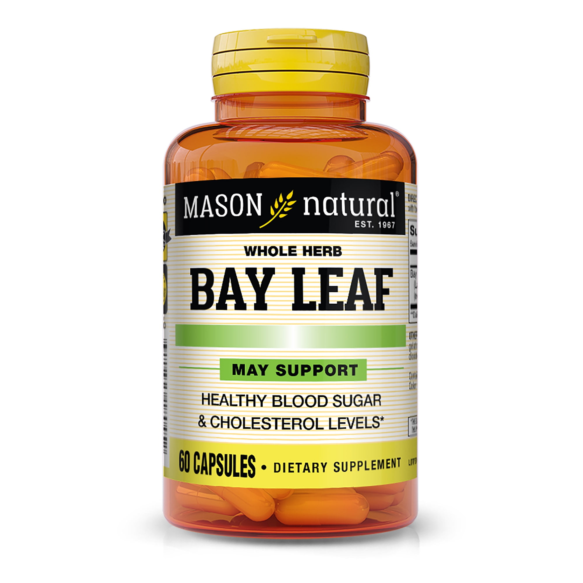 Mason Natural Bay Leaf Healthy Blood Sugar Balance and Cholesterol Levels, 60 Capsules