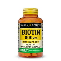 Mason Natural Biotin 800 mcg with Calcium - Healthy Hair, Skin & Nails, Supports Energy Metabolism, Beauty Booster Supplement, 60 Tablets