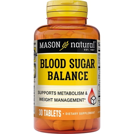 Mason Natural Blood Sugar Balance Formula with Chromax, Bittermelon & Gymnema - 30 Tablets