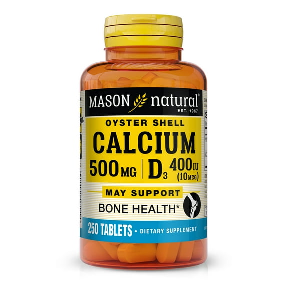 Mason Natural Calcium 500mg Strengthens Muscle Function, 250 Tablets