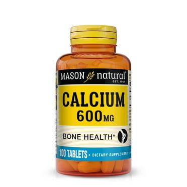 Mason Natural Calcium 600 mg - Supports Healthy Bones and Overall Health, 100 Tablets