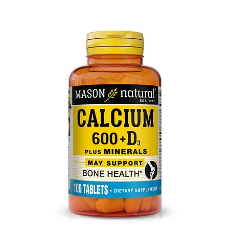 Mason Natural Calcium 600 mg plus Vitamin D3 with Magnesium, Zinc and Copper - 100 Tablets