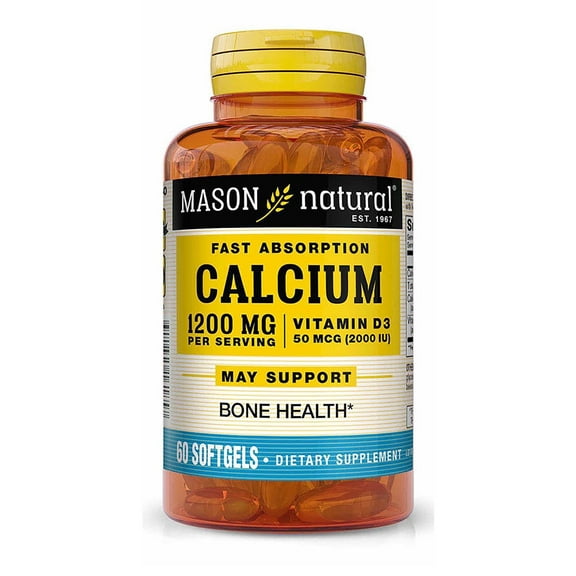 Mason Natural Calcium Supplement with Vitamin D3, Immune & Bone Support, 60 Softgels